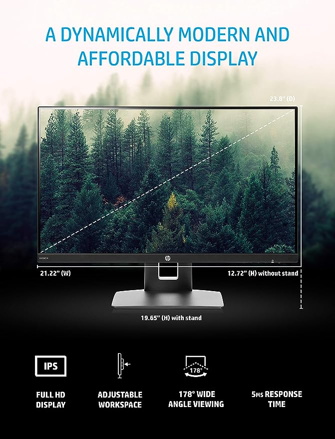 HP VH240a 23-8-inch Full HD 1080p IPS LED Monitor - MakePixelPerfect