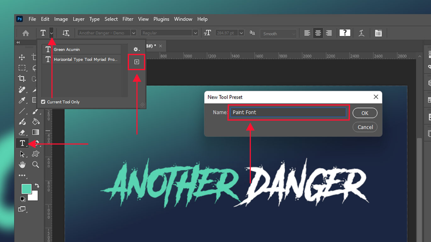 How to change the Default font in Photoshop